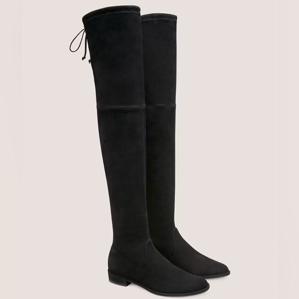 Lowland Stuart Weitzman Boots in Black Suede